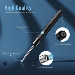 LEIPUT earwax removal kit LED lights illuminate the ear canal for precise viewing.