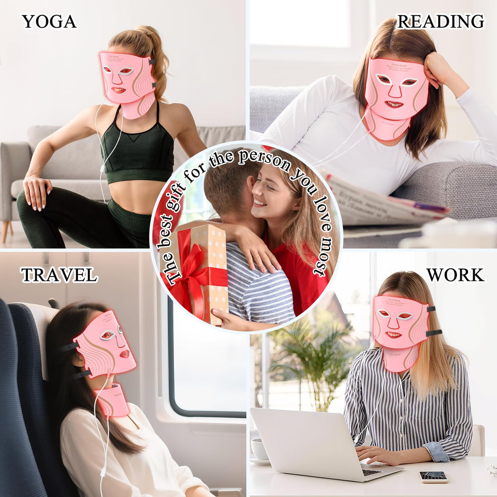 LEKKSA home-use LED facial mask for relaxing skincare routines.