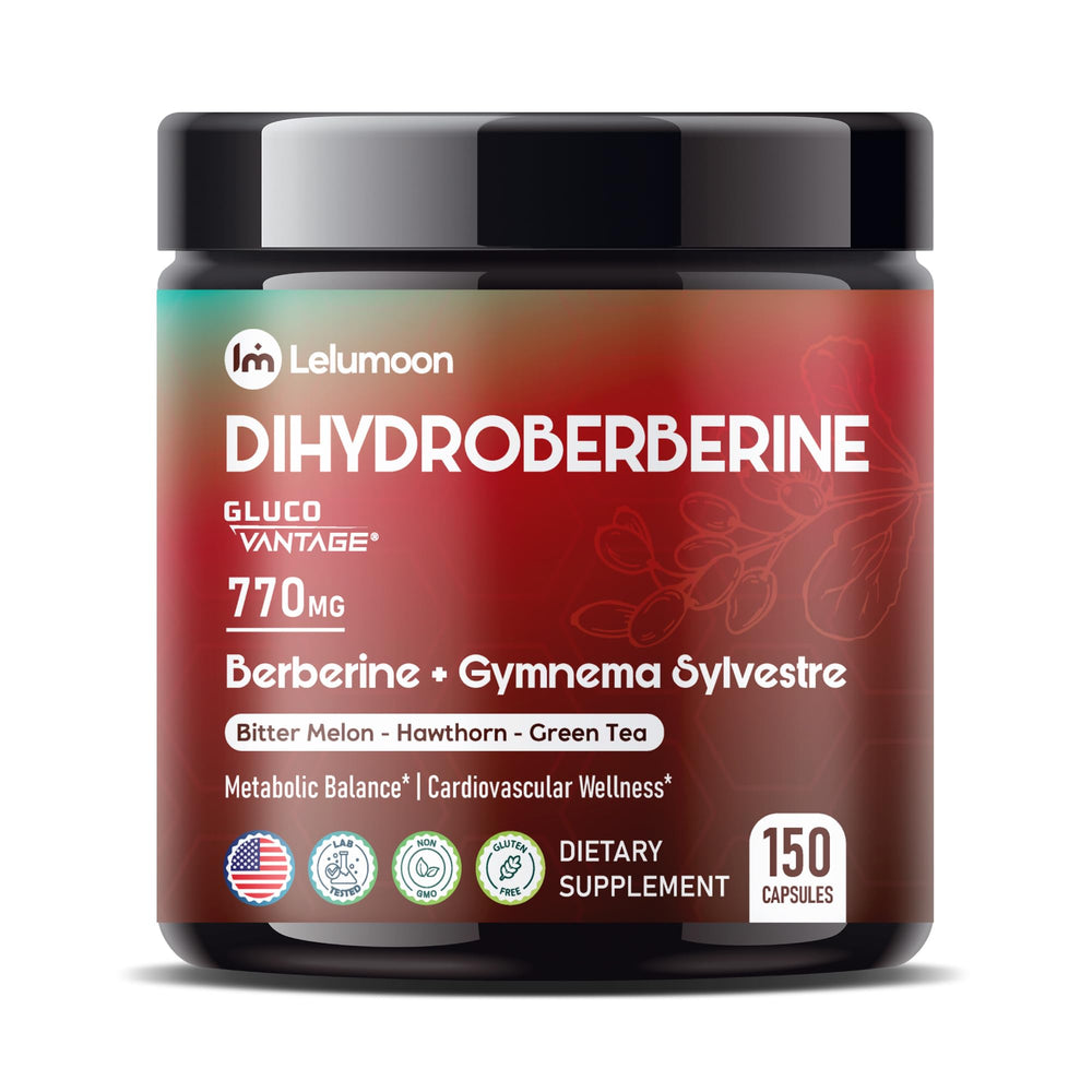 LELUMOON Dihydroberberine bottle front for everyday capsule support.