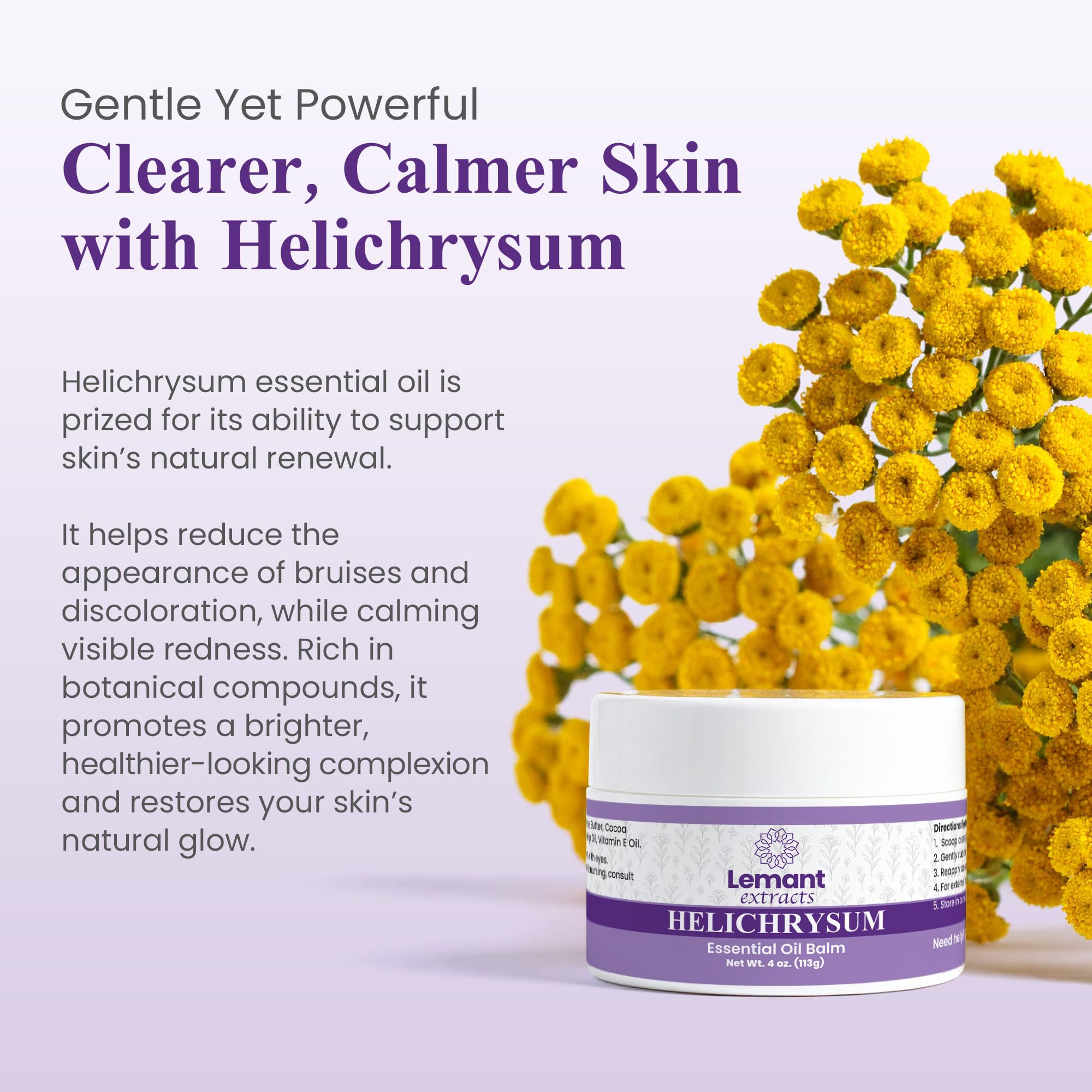 Lemant Helichrysum Balm ingredients and clean formulation close-up