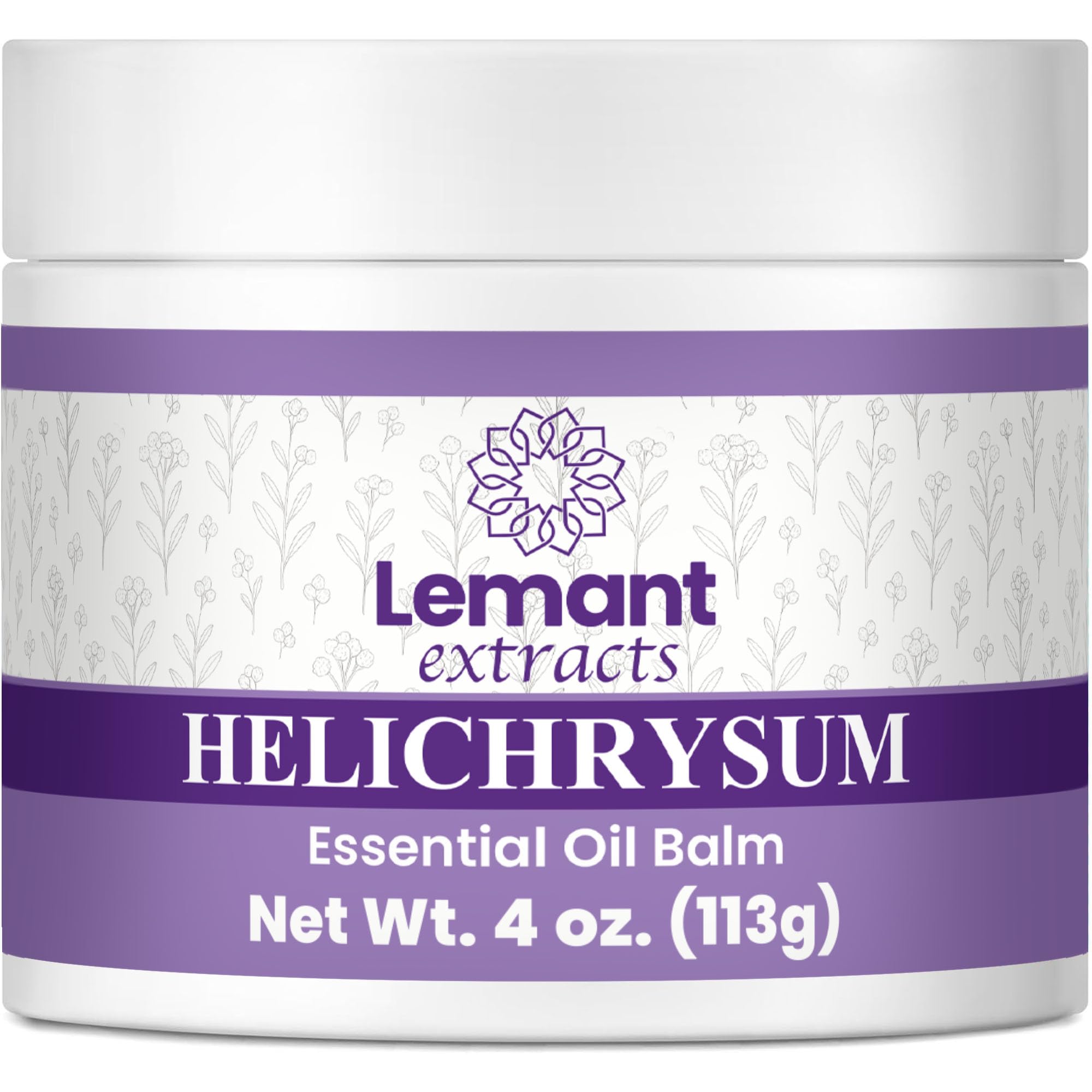 Lemant Helichrysum Balm jar front highlighting premium skin vitality and glow