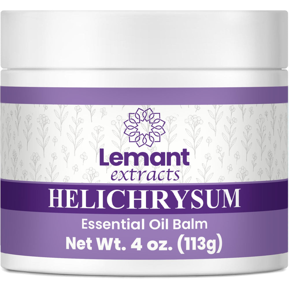Lemant Helichrysum Balm jar front highlighting premium skin vitality and glow