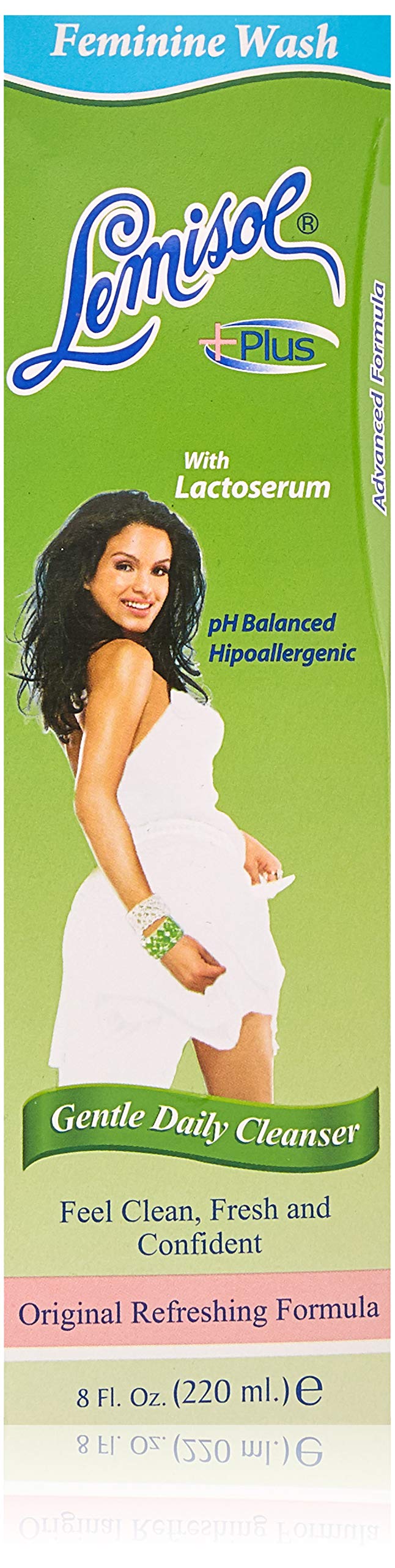Lemisol Plus feminine wash bottle close-up with refreshing cooling after activity.