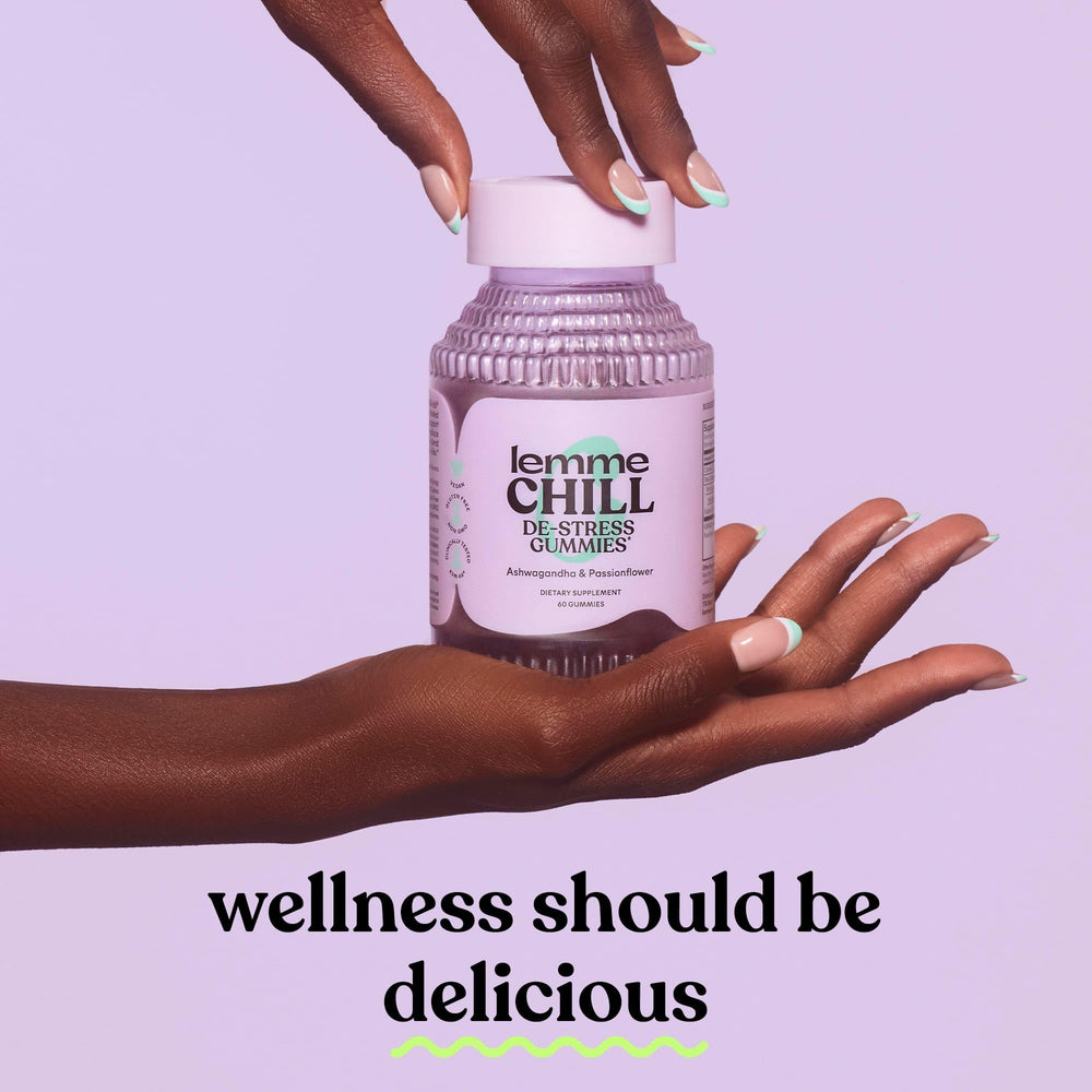 Lemme Chill bottle being opened for a quick mood support.
