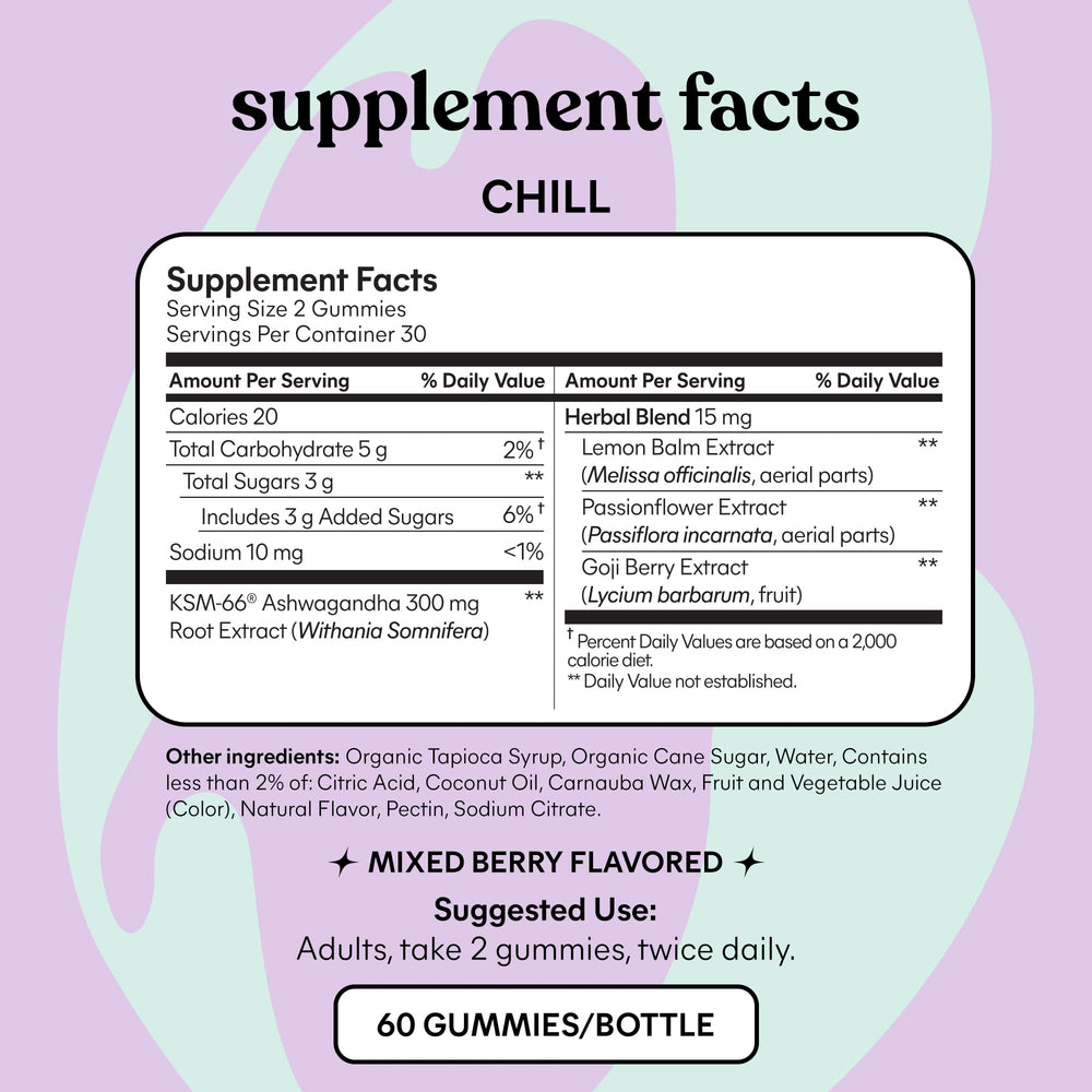 Lemme Chill label highlights gluten-free and non-GMO formulation.