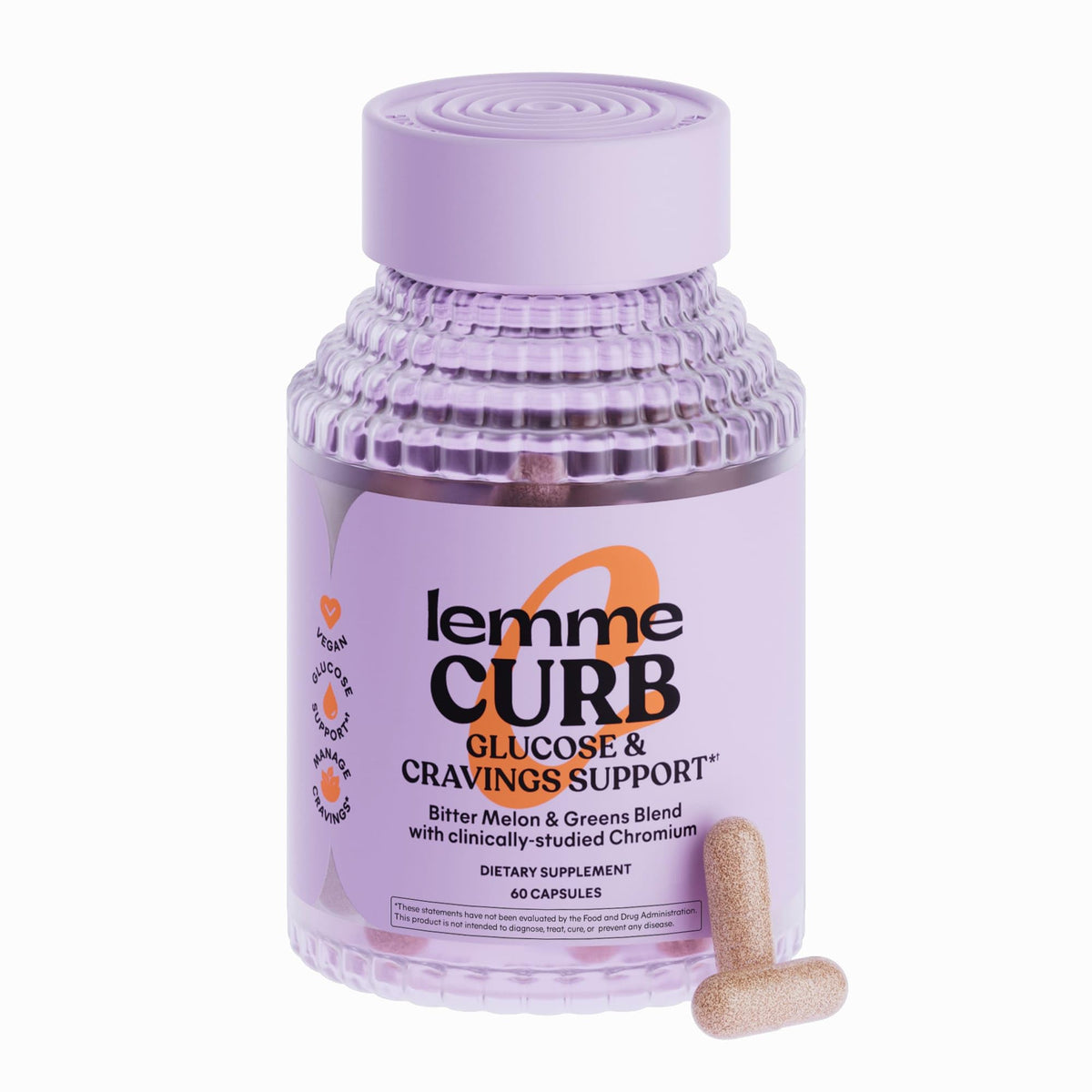 Lemme Curb Cravings bottle close-up for daily cravings support.