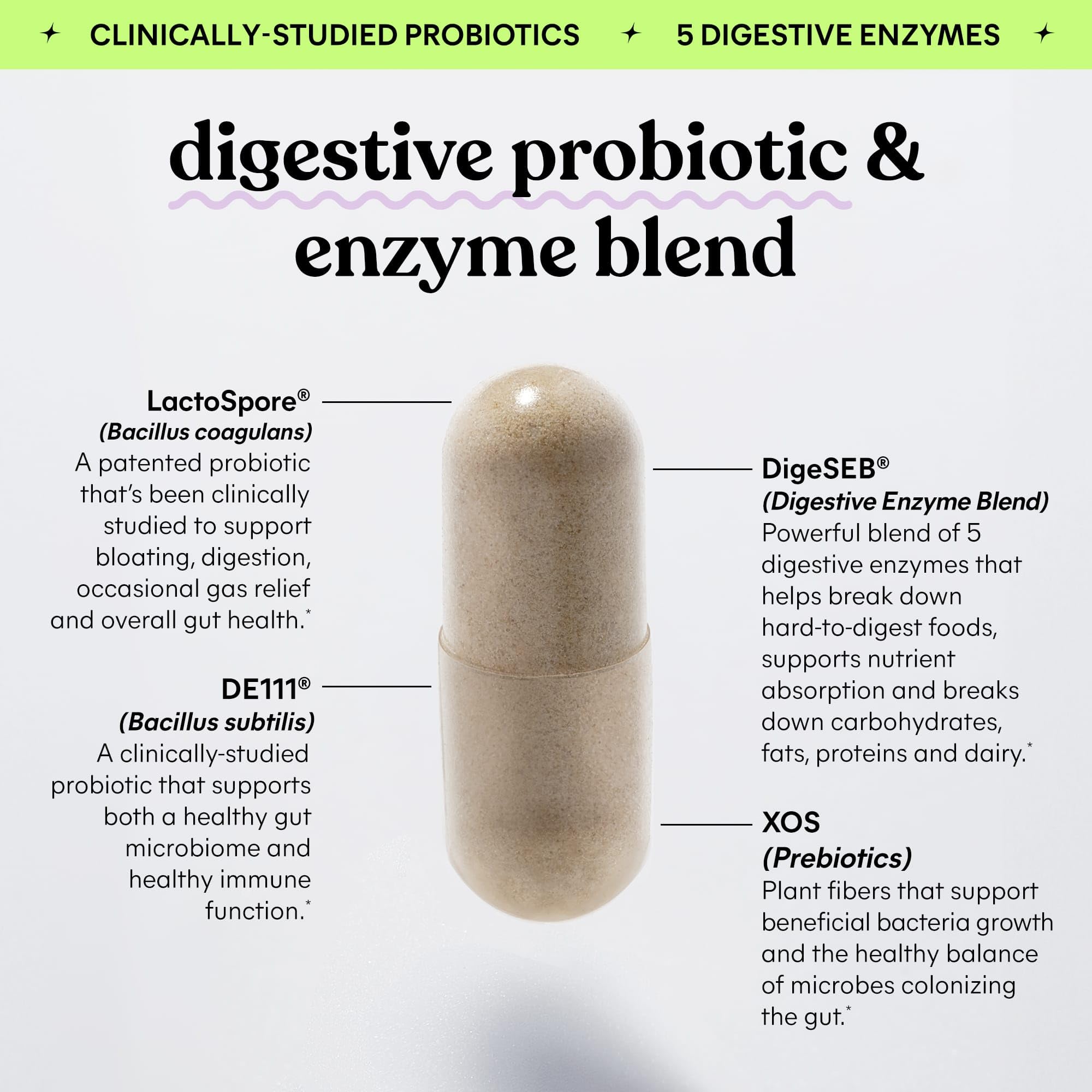 Lemme Debloat capsules closeup highlighting vegetarian tablets