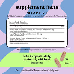 Lemme GLP-1 Daily bottle label with key components