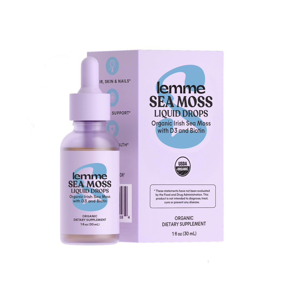 Lemme Irish Sea Moss Drops bottle for convenient daily wellness support.