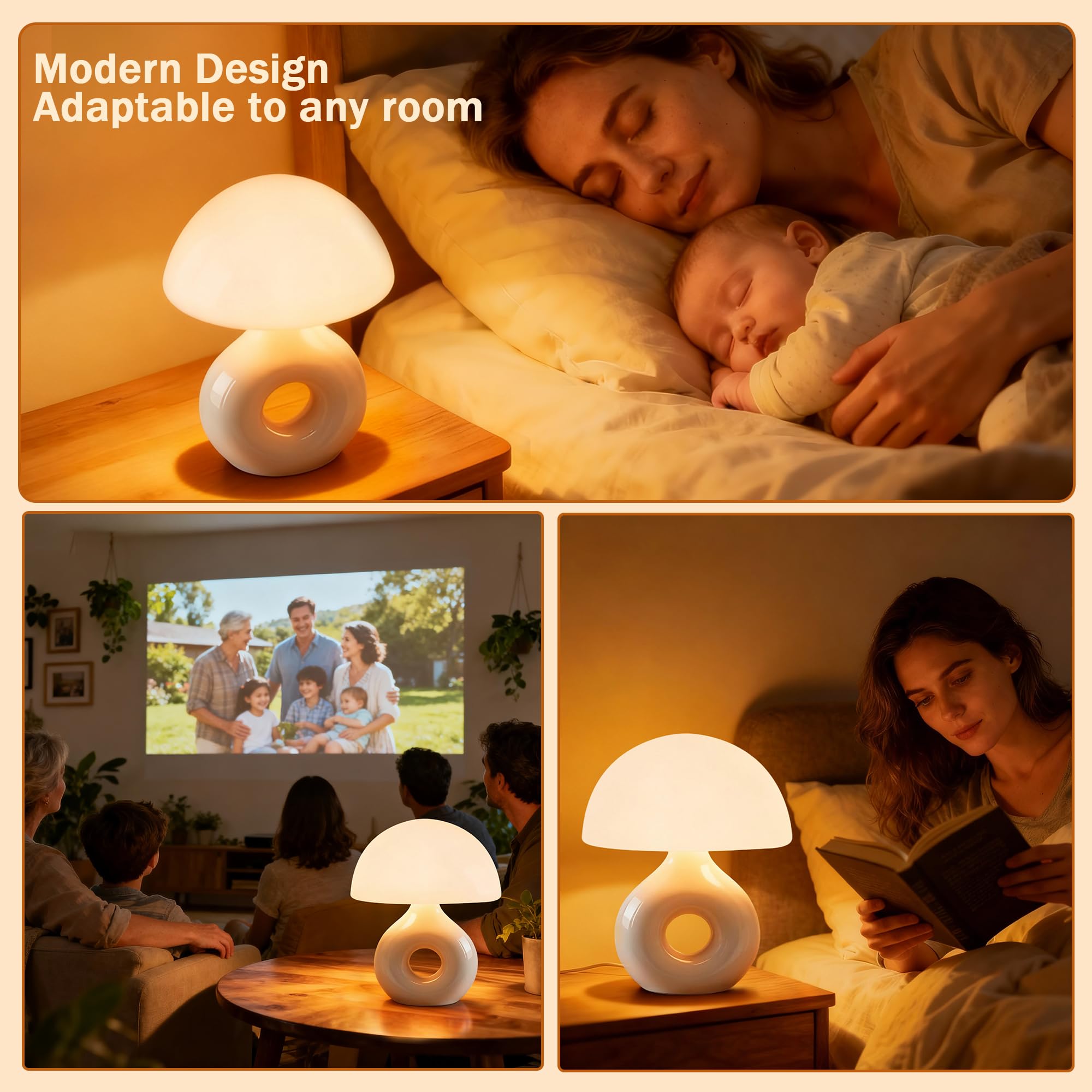 LemSen ceramic base with hand-blown glass shade adds premium look.
