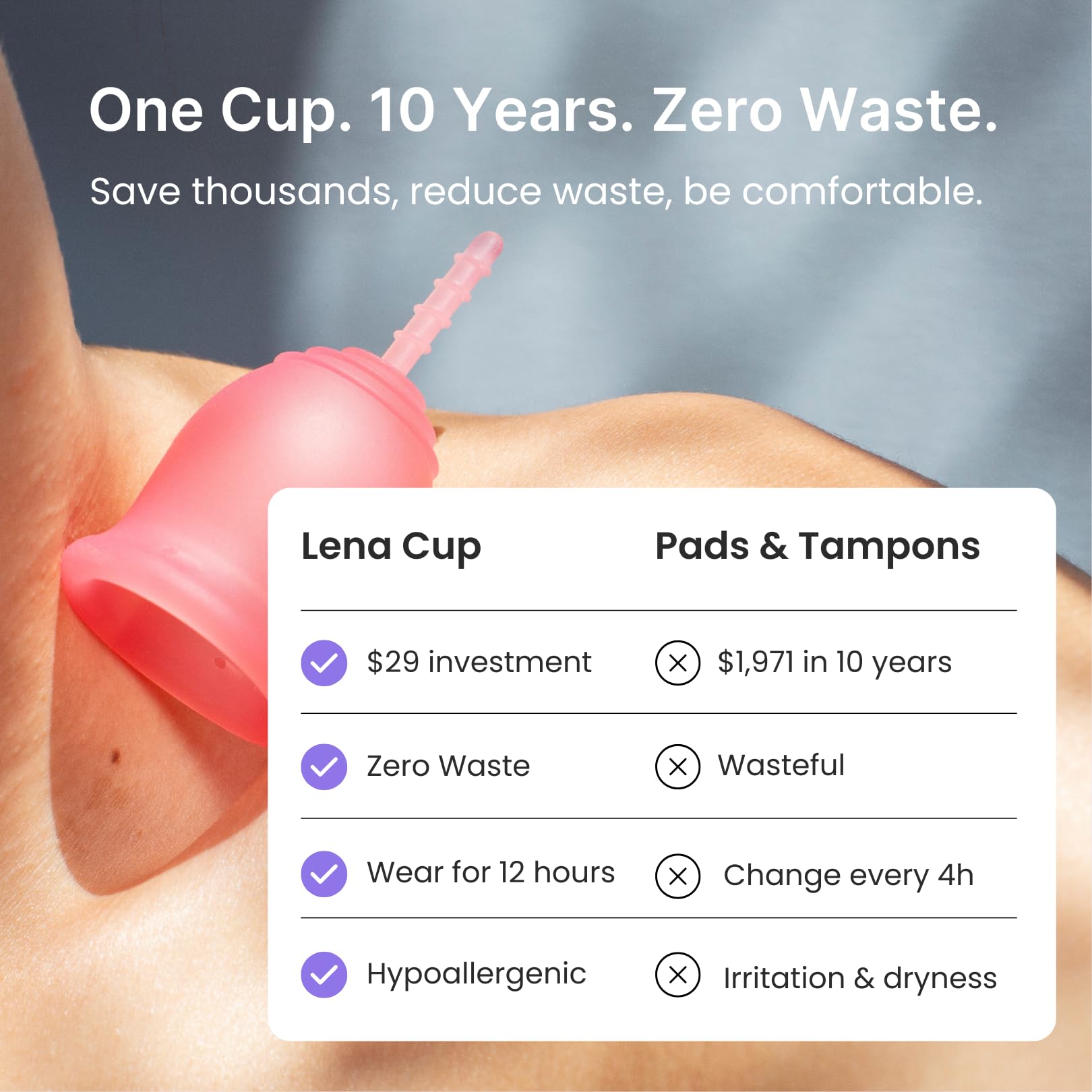 Beginner-friendly Lena Cup design aids comfortable wear during daily activities