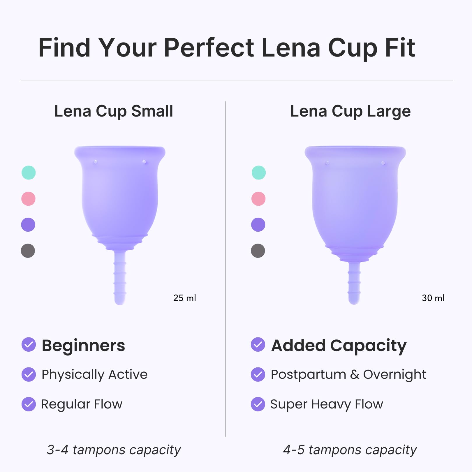 LENA Cup Beginner-friendly design shown for easy insertion and removal.