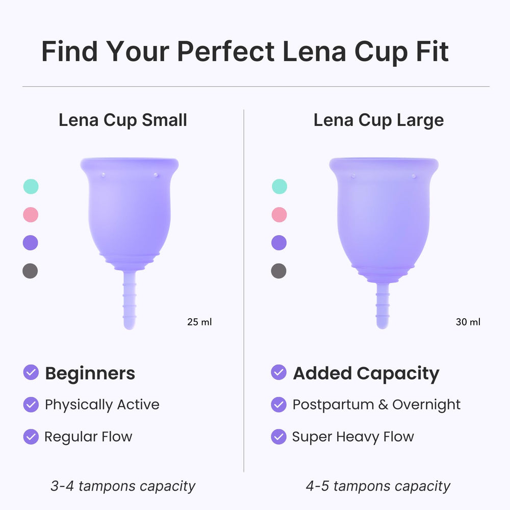 LENA Cup Beginner-friendly design shown for easy insertion and removal.