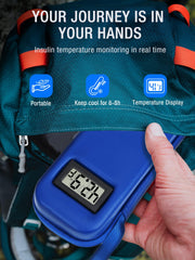 LengKe insulin cooler travel case real-time temperature display shows current storage conditions.