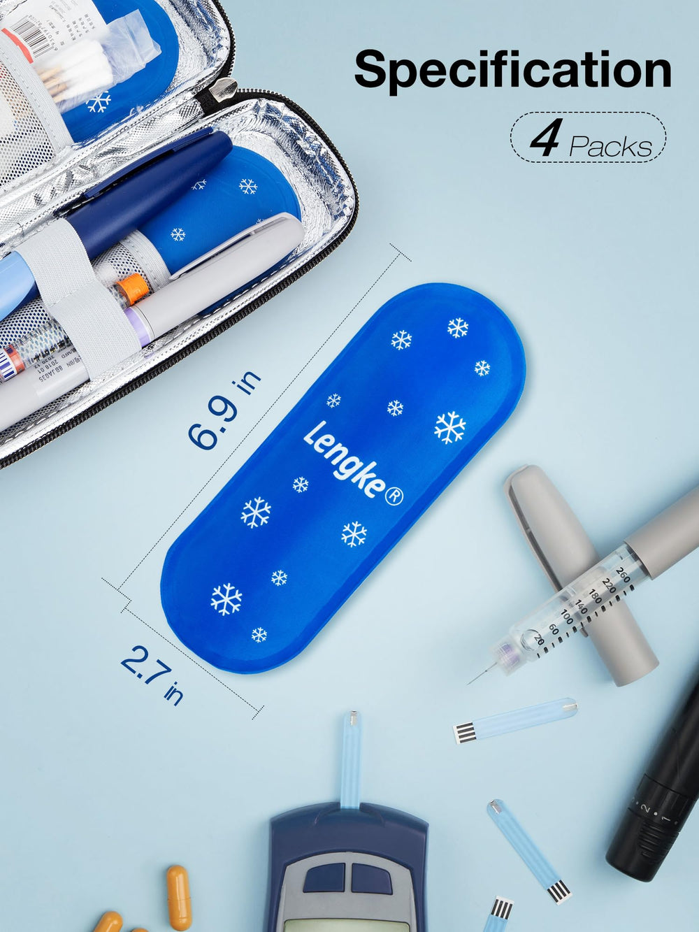 LengKe ice packs in freezer, ready for quick use on trips.
