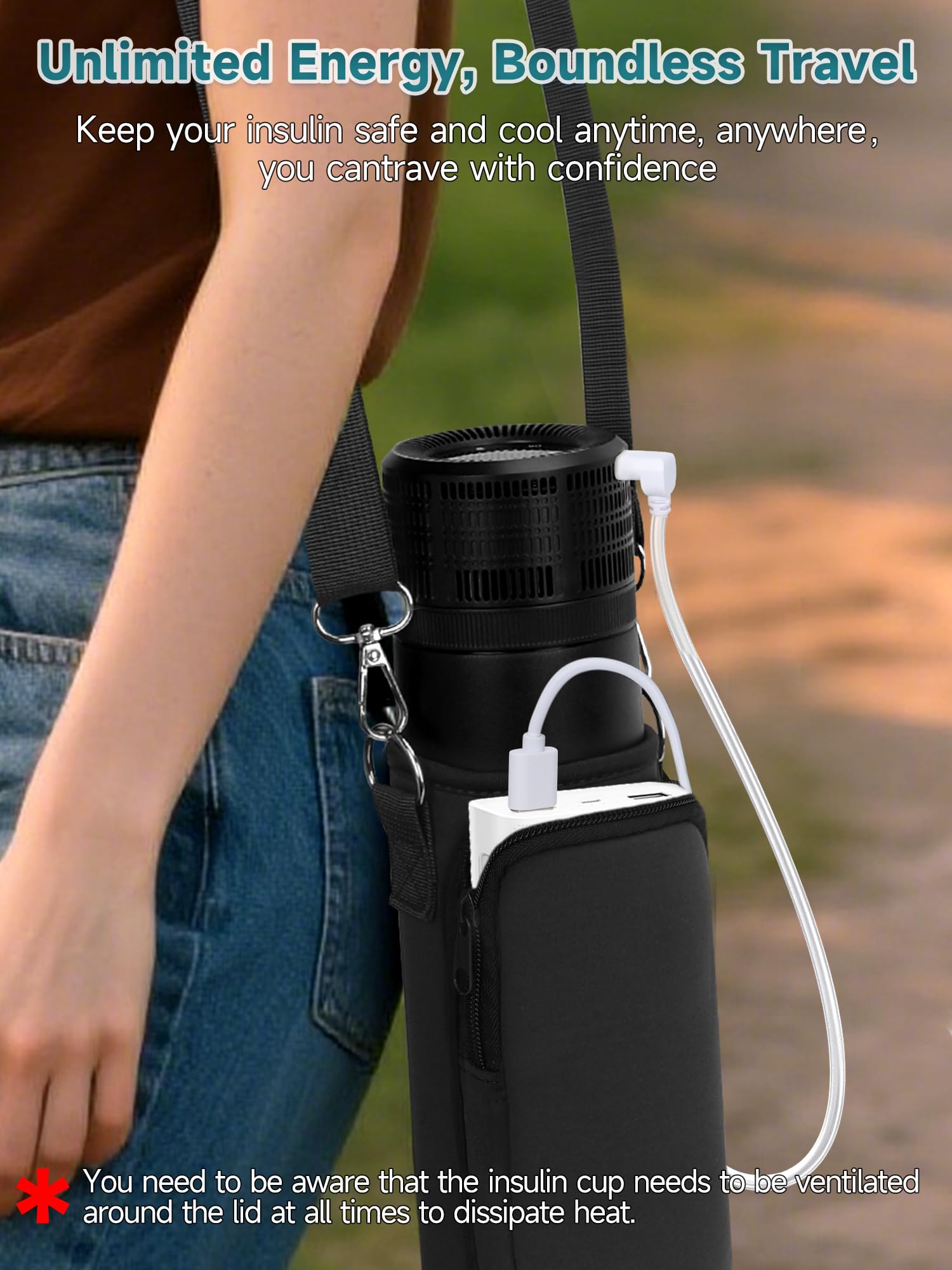 LengKe insulin travel case carrying bag for easy transport.