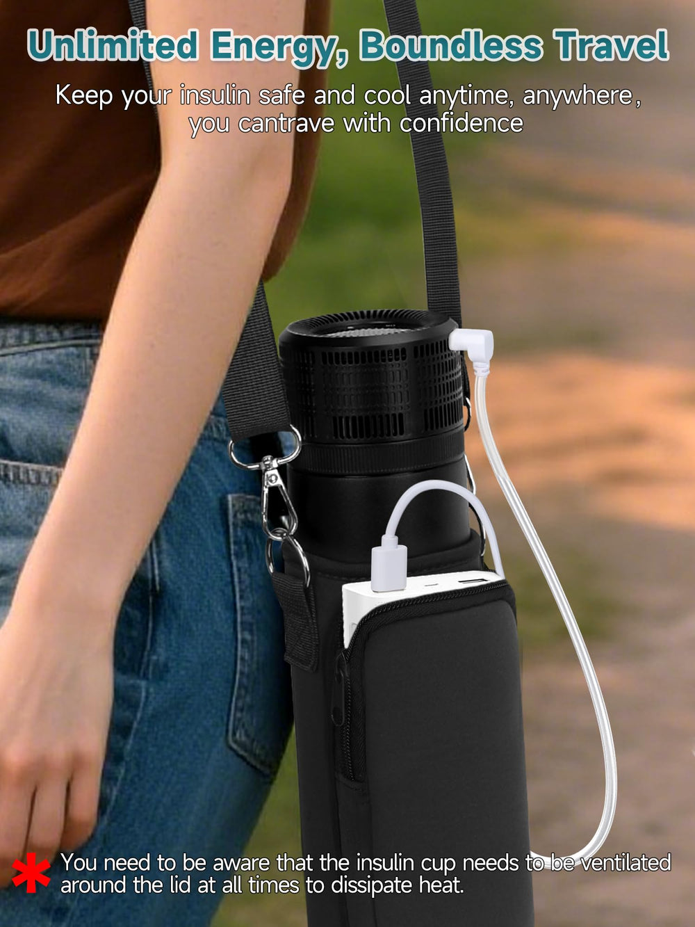 LengKe insulin travel case carrying bag for easy transport.