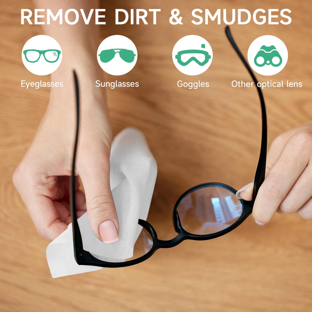 Individually wrapped Lensmate wipes for on-the-go lens care