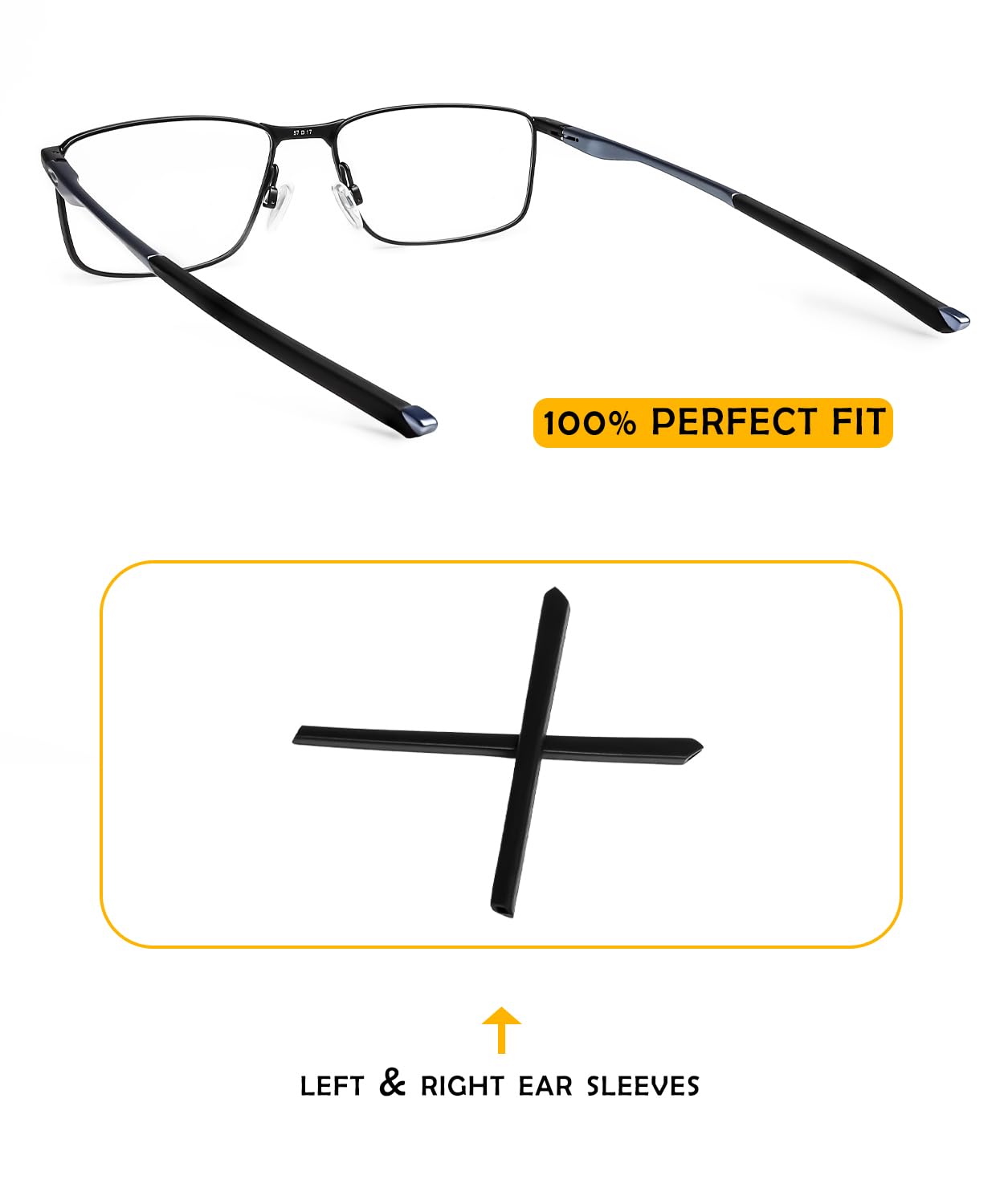 LenzProse silicone earsocks install easily on 140mm Oakley frames.