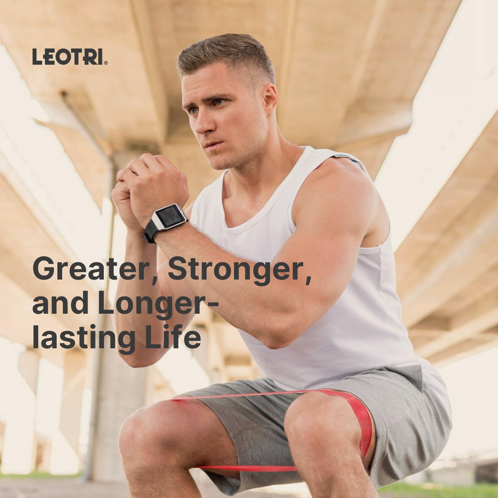 Leotri dosing scoop with capsules ready for a quick energy boost