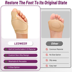 LEOWEER metatarsal pad flexible straps allow personalized toe spacing