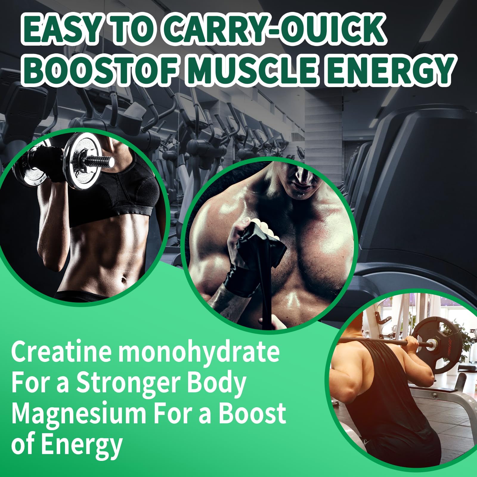 Leozmr Creatine Monohydrate Gummies blueberry bottle label emphasizes GMP quality and satisfaction support