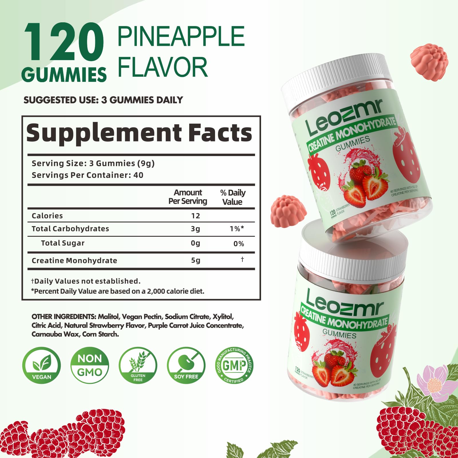 Leozmr vegan sugar free formula supports clean supplementation.