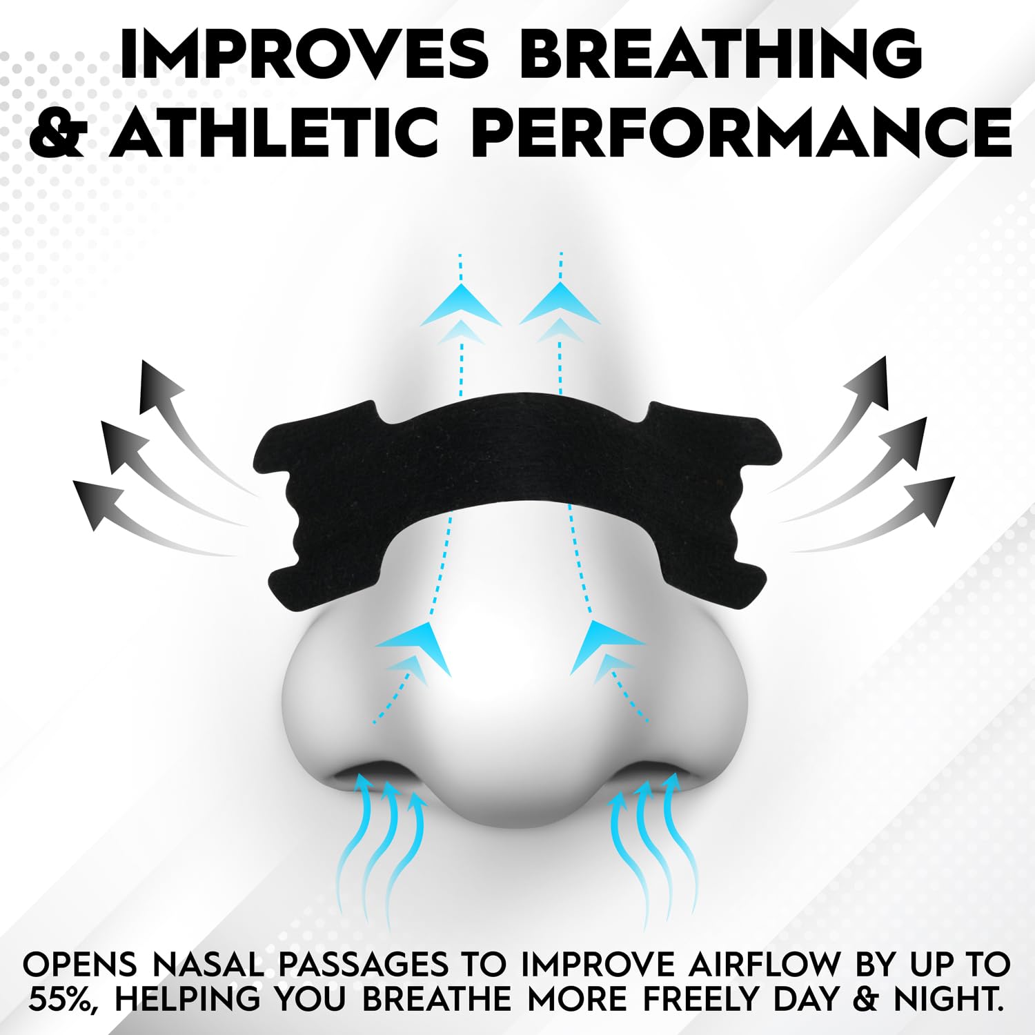 Lepac Performance Nose Strips night-use on nose supports easier breathing while resting.