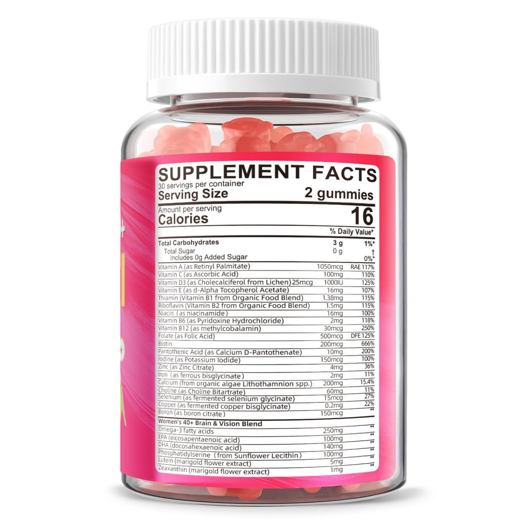 Lerinettia bottle side, shows certified vegan, sugar-free formula for on-the-go wellness.