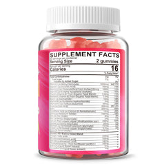 Lerinettia bottle side, shows certified vegan, sugar-free formula for on-the-go wellness.