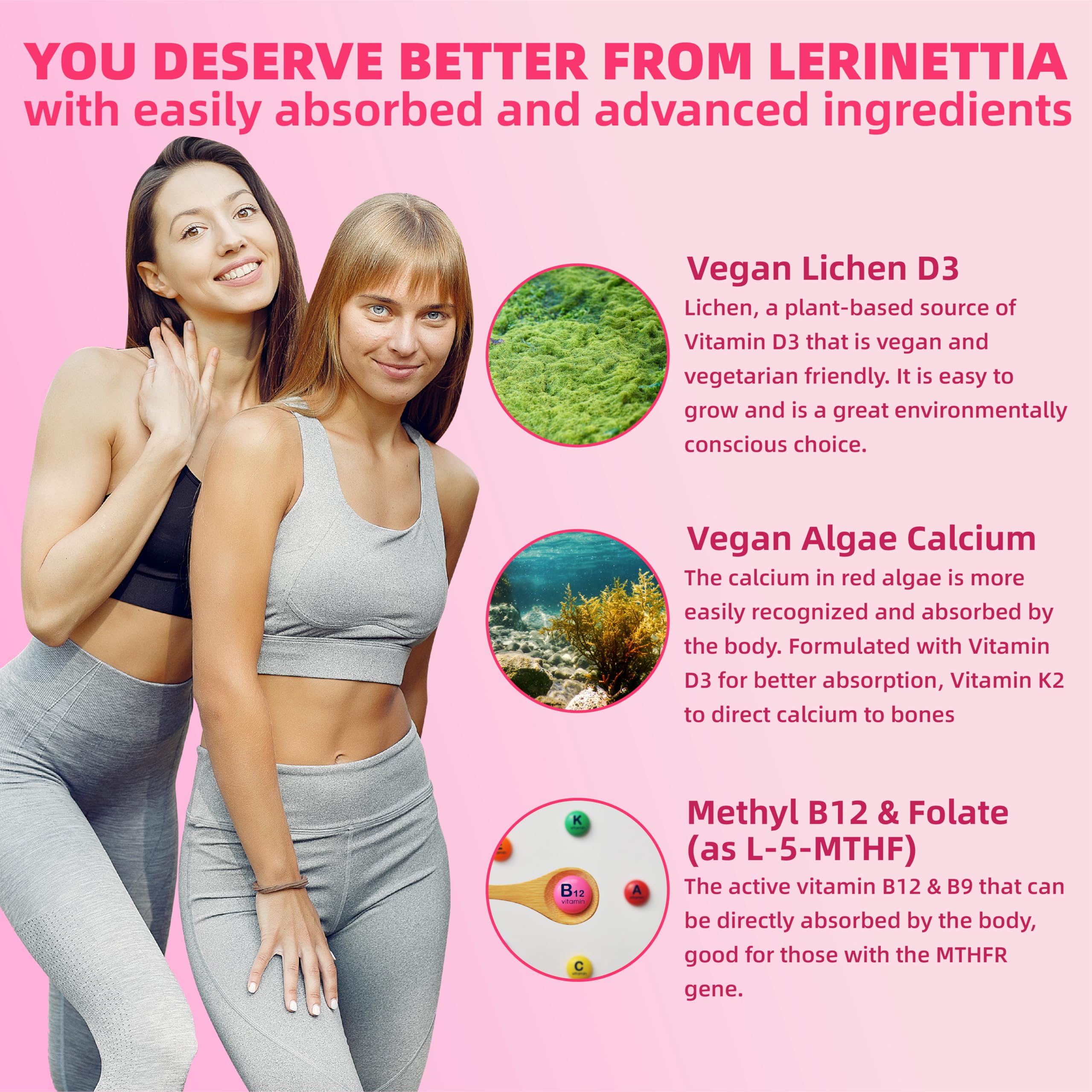 Lerinettia vegan non-GMO stamp on front.