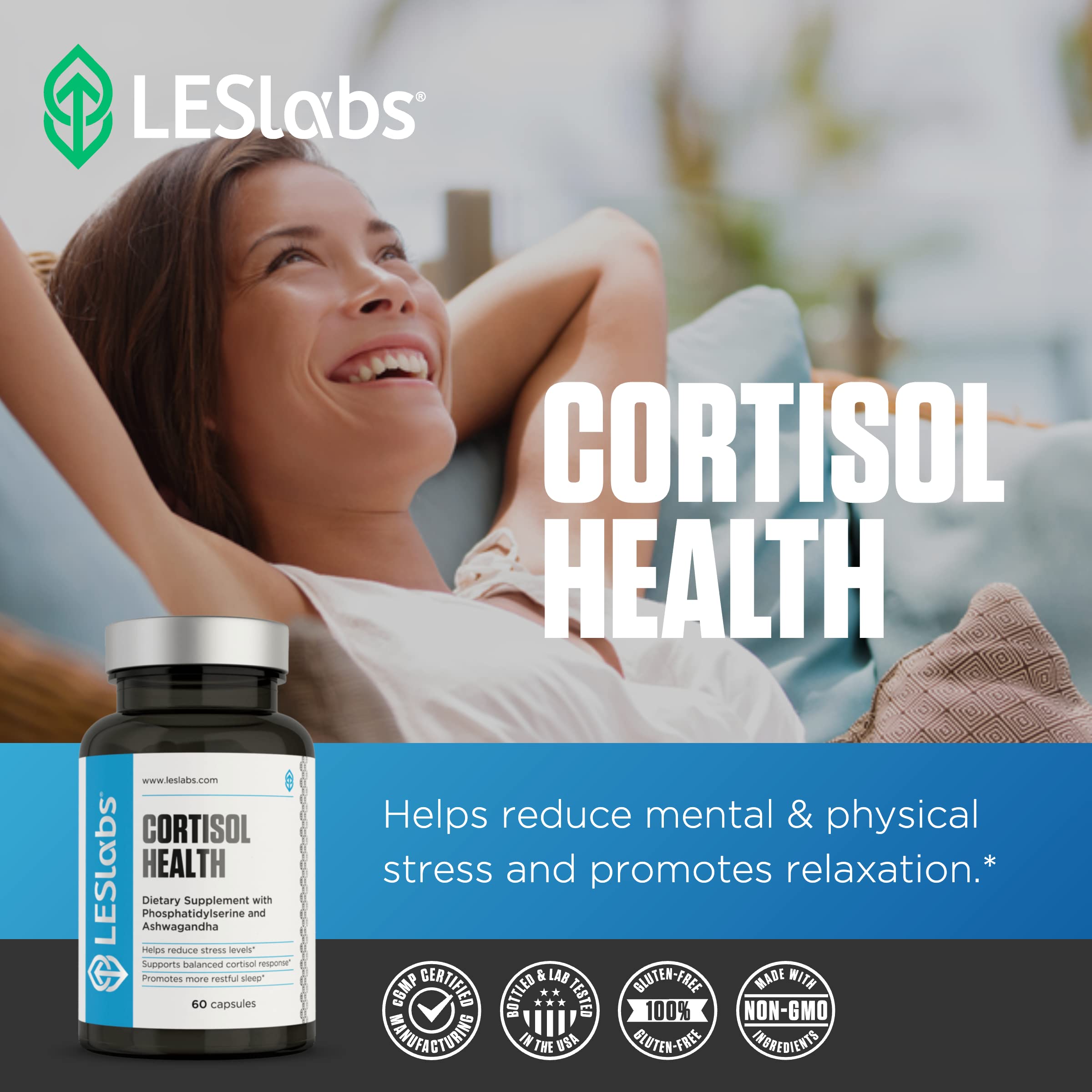 LES Labs Cortisol Health manufacturing scene emphasizes USA-made quality