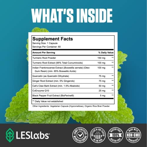LES Labs Inflammatory Health bottle pour captured to illustrate easy serving and dosing.