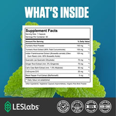 LES Labs Inflammatory Health bottle pour captured to illustrate easy serving and dosing.
