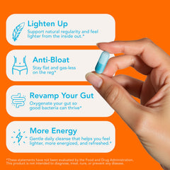 Let Loose bottle pouring capsules illustrating easy nightly routine