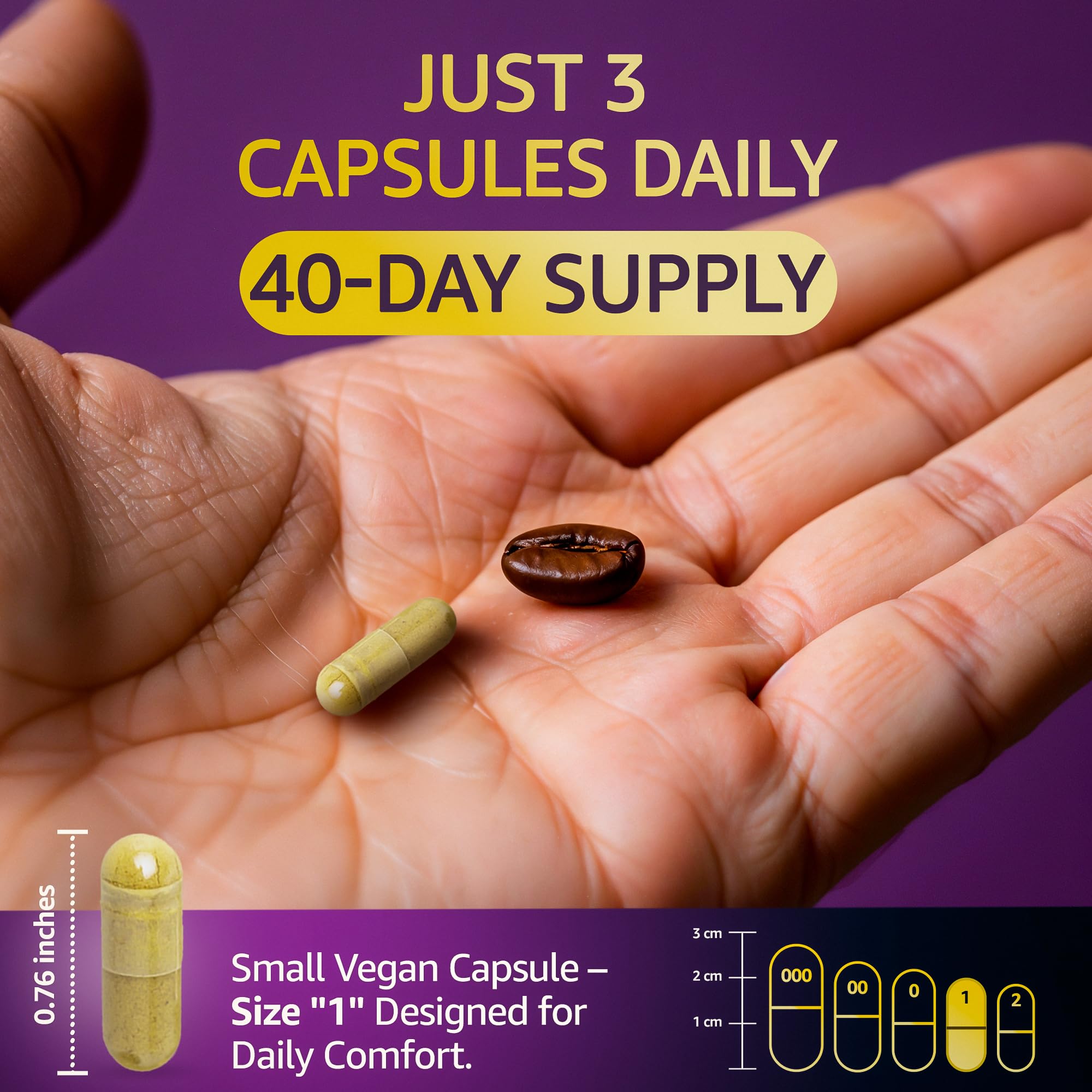 LetaGreen daily dosing image shows three capsules for easy routine.