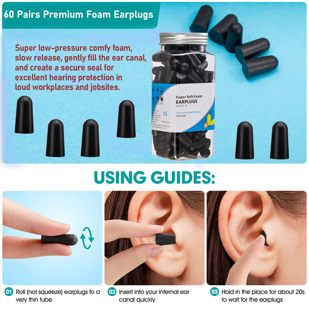 LETAYAR earplugs with 33dB NRR quietly reduce distractions at home or work.