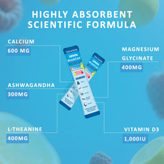 LETSCOL MiracleCalm ingredients icons featuring magnesium glycinate and ashwagandha-d3