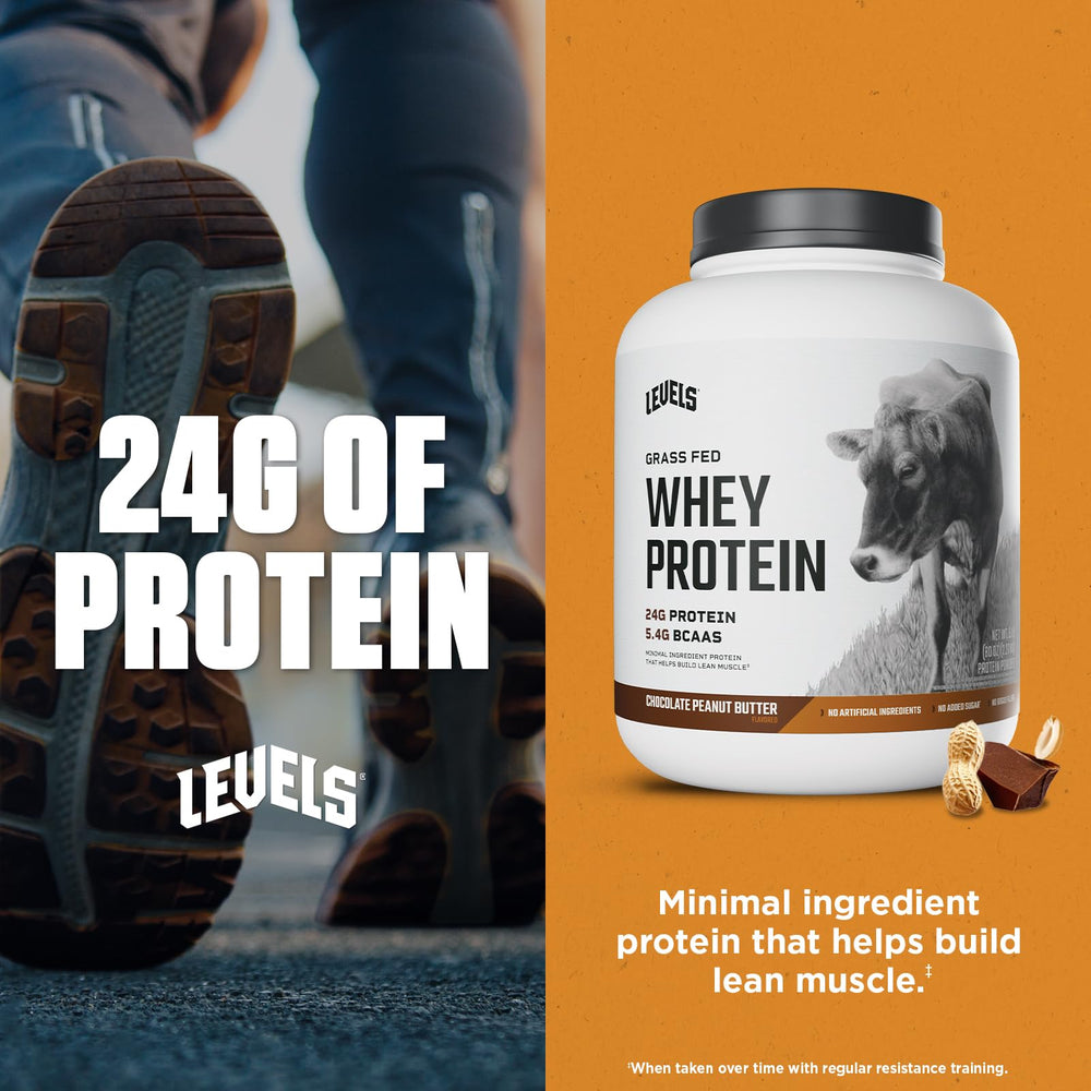 Levels Grass Fed Whey ingredients showing natural, clean components