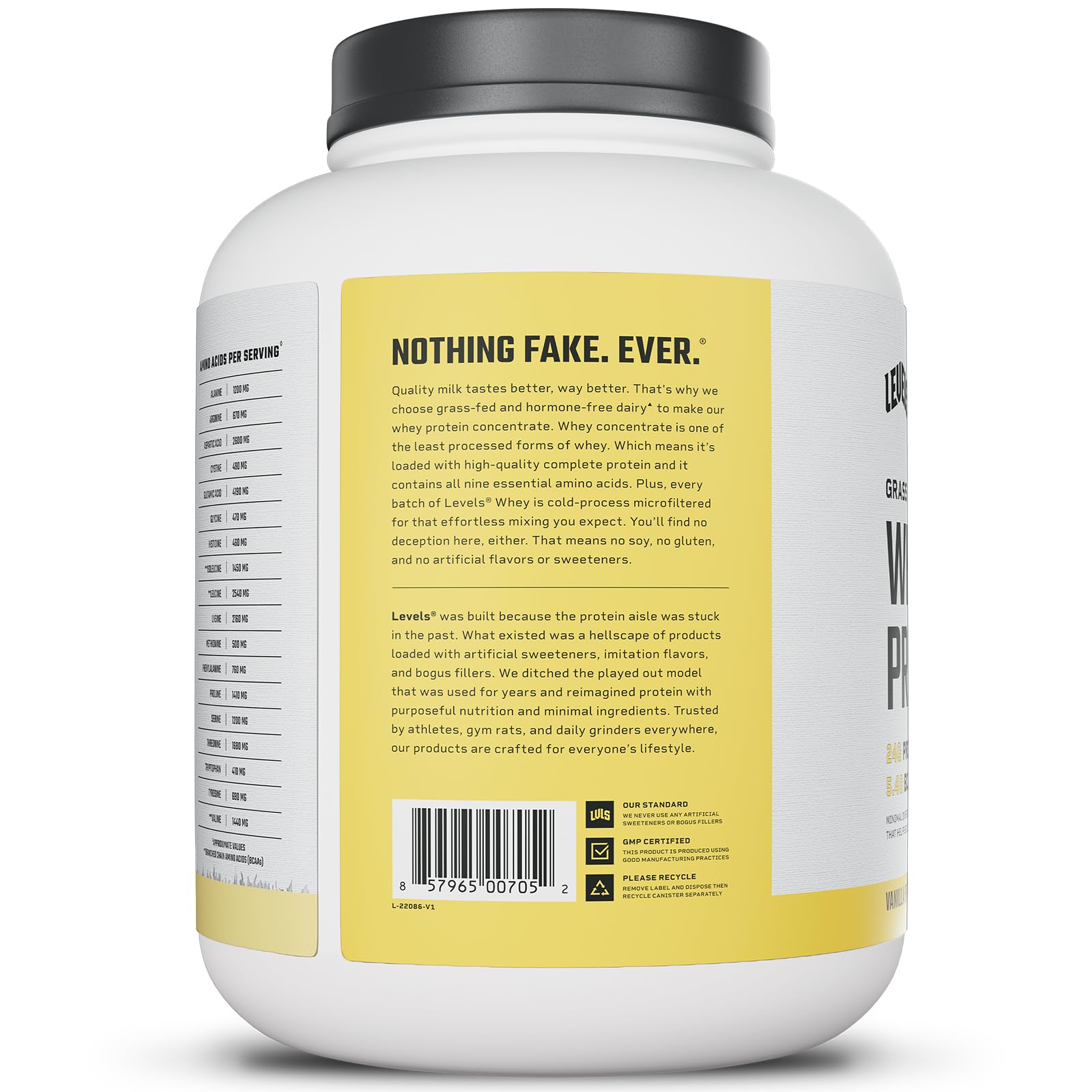 Serving suggestion: vanilla bean protein in a glass.