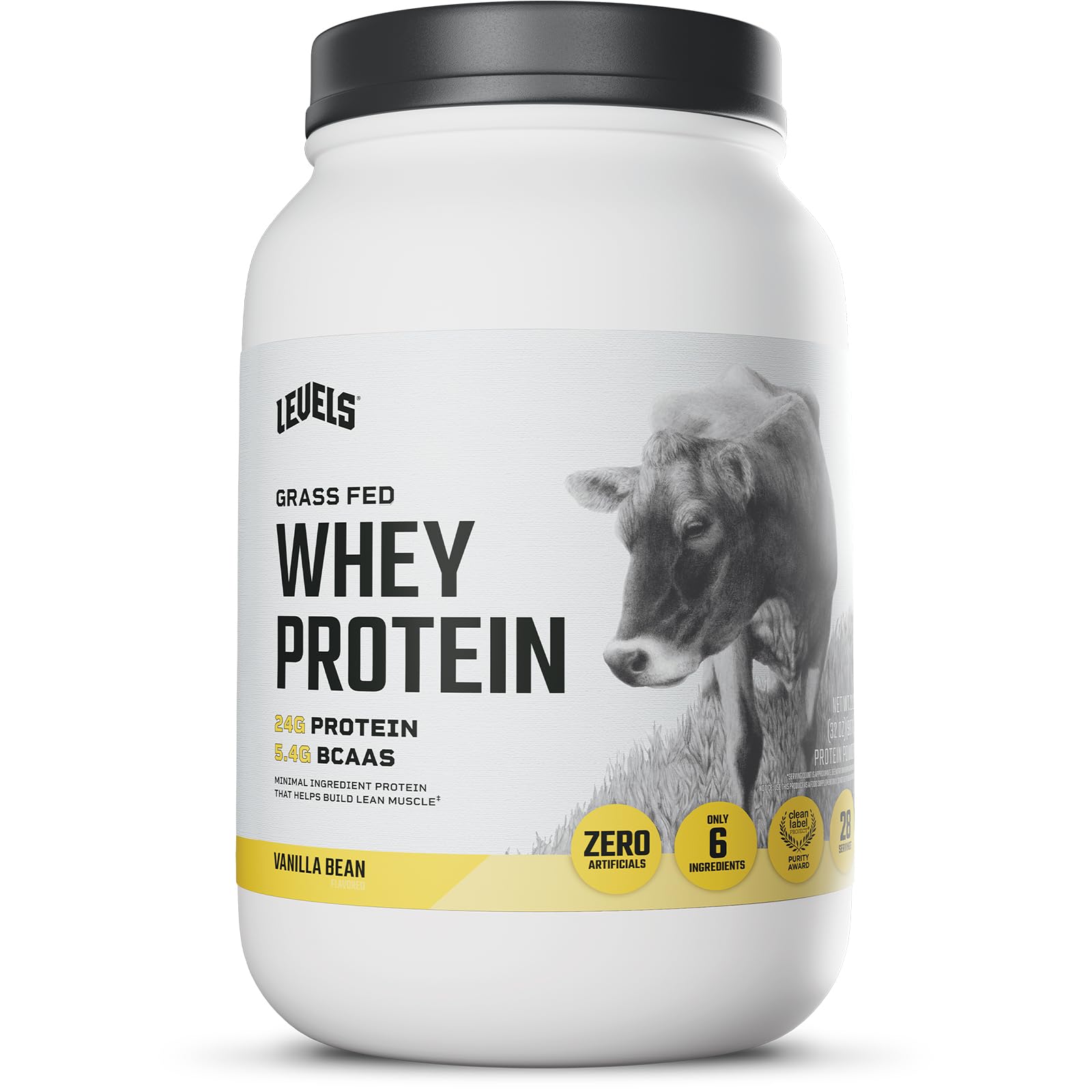 Levels Grass-Fed Whey Vanilla Bean powder pour for quick shakes