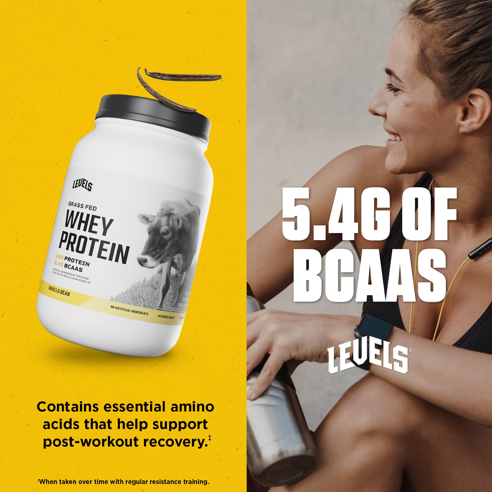 Levels Made in USA Cold-Process Microfiltered whey for purity