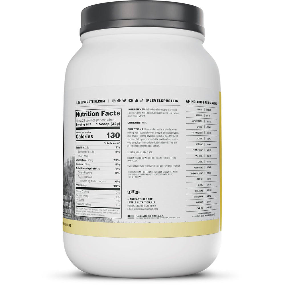 Levels Whey BCAAs 5.4g content in the serving
