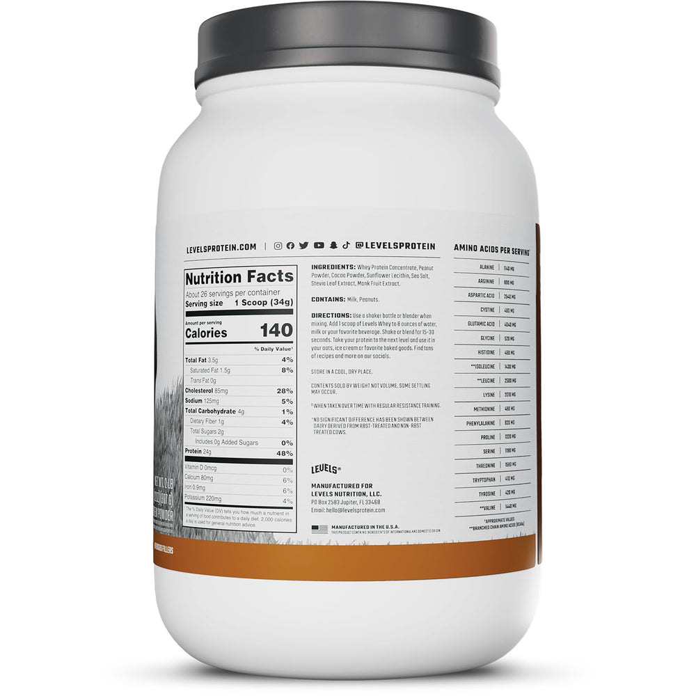 Non-GMO sunflower lecithin note on Levels whey package for quick blending