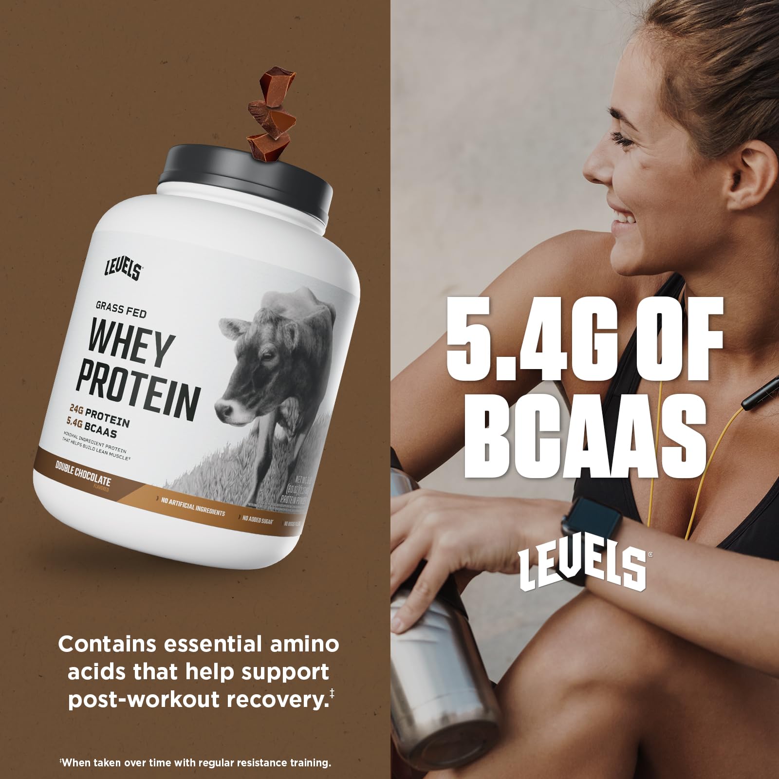 Levels Whey mixed in glass shows versatile shake option