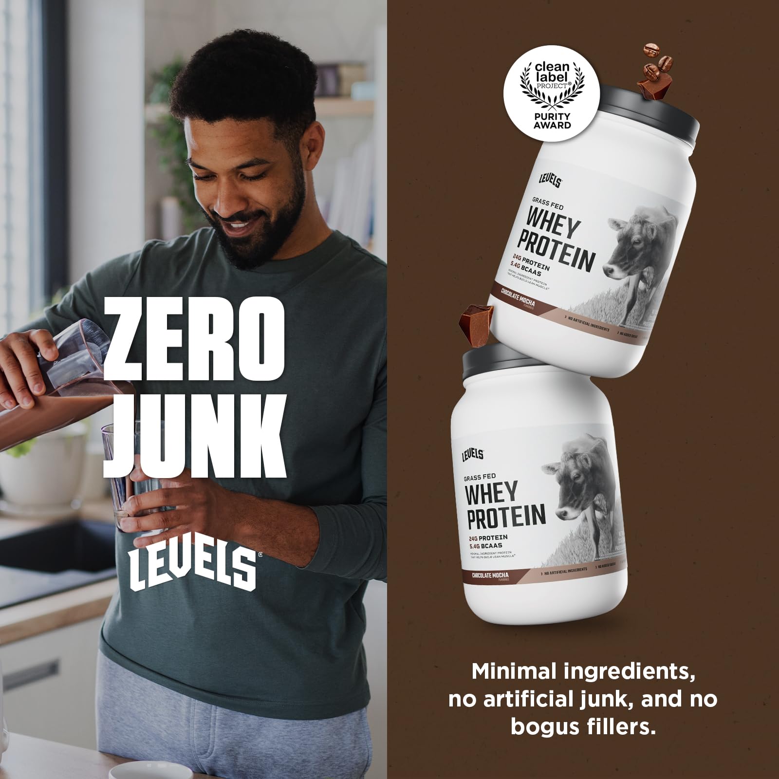Levels nutrition facts panel displayed on packaging