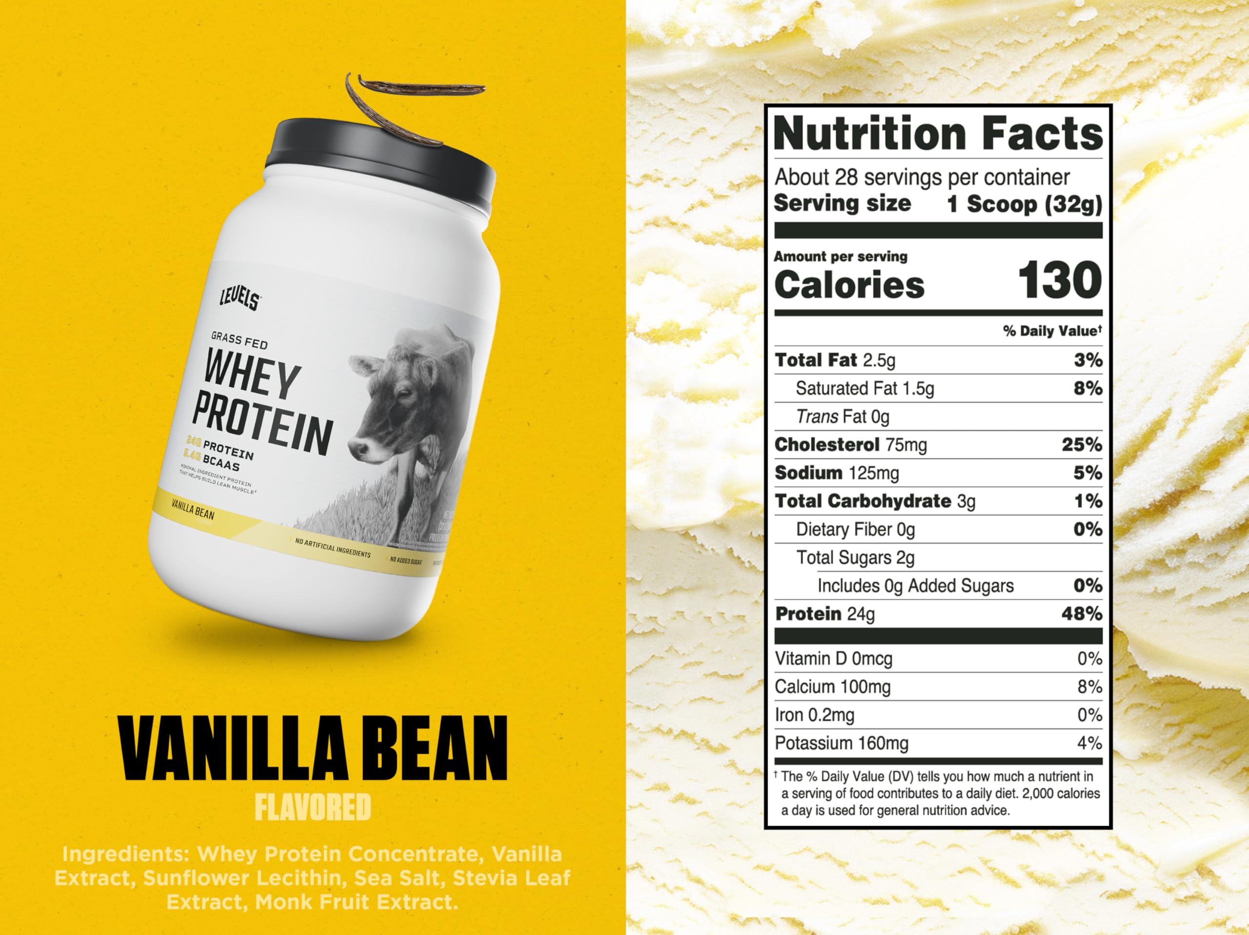 Levels Whey Protein Concentrate Grass-Fed for high-quality protein