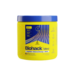 LevelUp Biohack Mind bottle on desk promotes sustained focus during work.