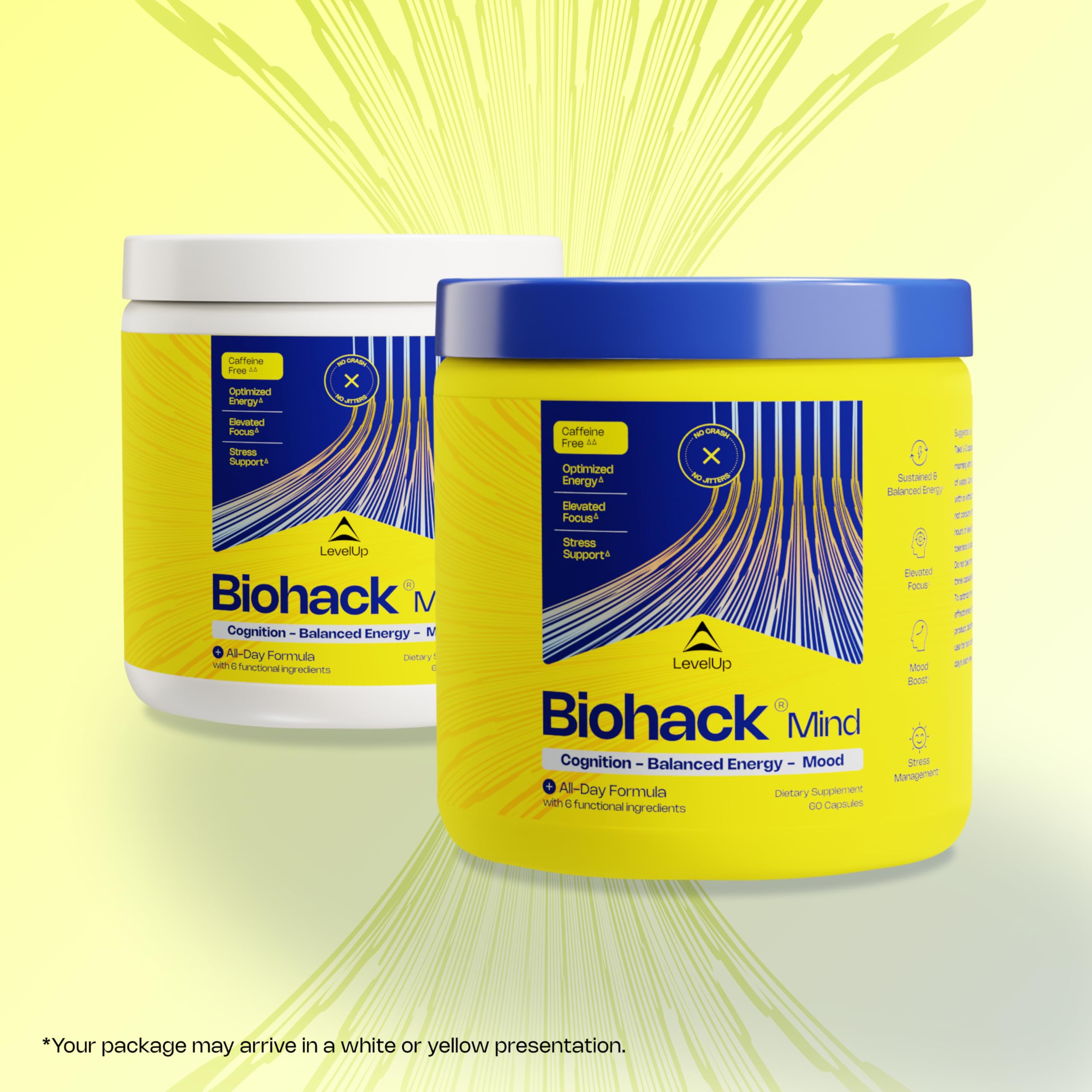 LevelUp Biohack Mind lifestyle image implies balanced mood and stamina.