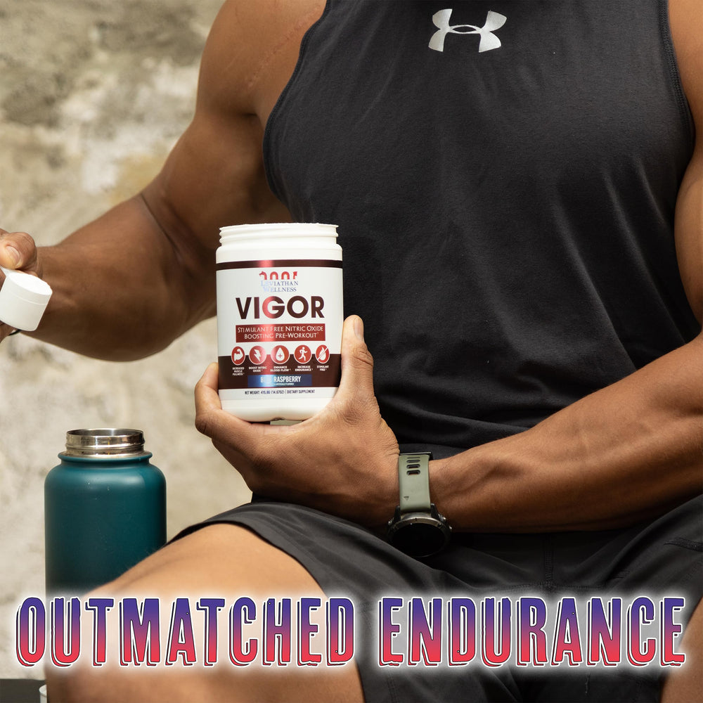 Leviathan Wellness Vigor powder dispersion demonstrates easy mix in water